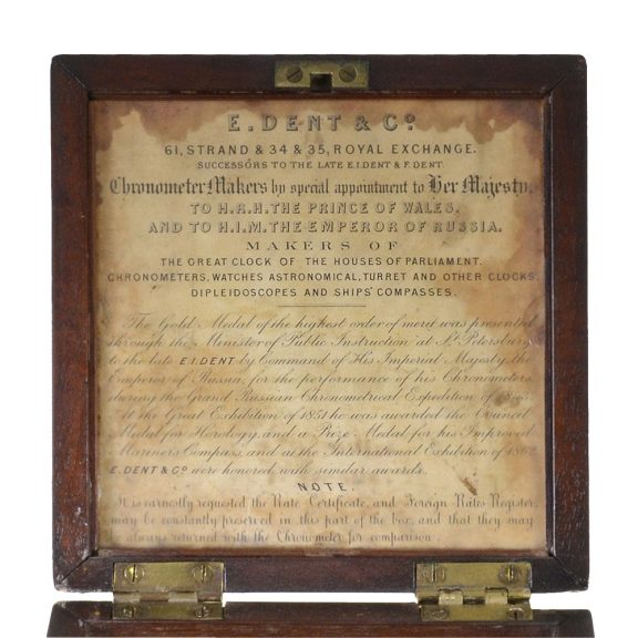 Small English marine chronometer in original box Circa 1850 Small English marine chronometer in original box Circa 1850