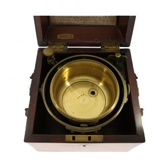 Small English marine chronometer in original box Circa 1850