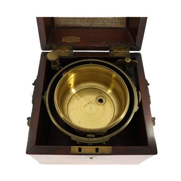 Small English marine chronometer in original box Circa 1850 Small English marine chronometer in original box Circa 1850