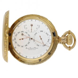 Rare Swiss 18 carat gold astronomical pocket watch Circa 1875