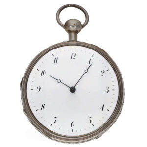 French silver large cylinder clock with repetition Circa 1800