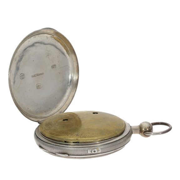 French silver large cylinder clock with repetition Circa 1800 French silver large cylinder clock with repetition Circa 1800