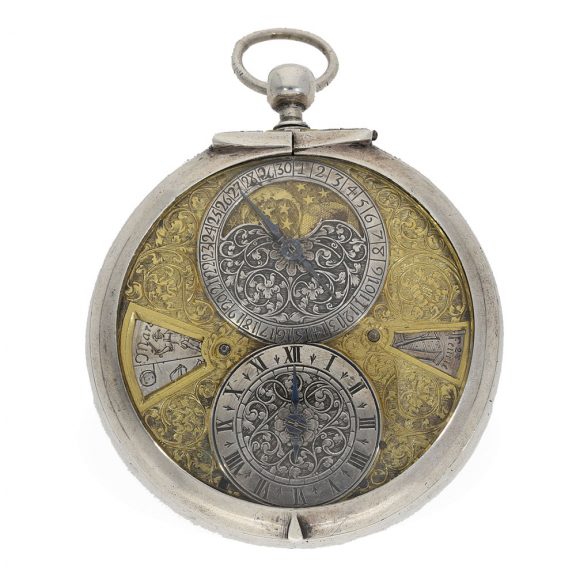 German silver astronomical pocket watch and coach clock Circa 1670