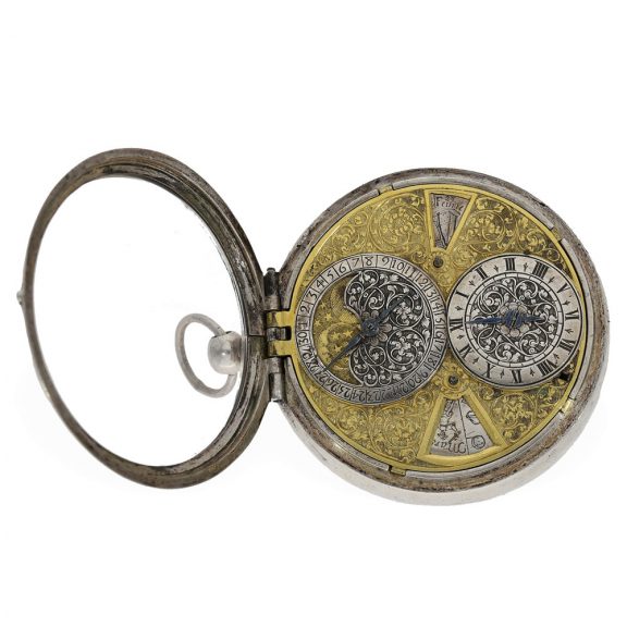 German silver astronomical pocket watch and coach clock Circa 1670 German silver astronomical pocket watch and coach clock Circa 1670
