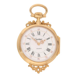 French 18 carat gold pocket pendant watch with stone decoration Circa 1890