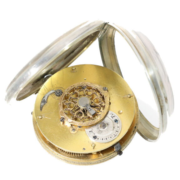 English silver verge watch with hidden erotic scene Circa 1790 English silver verge watch with hidden erotic scene Circa 1790