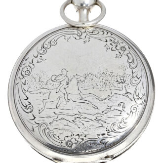 French silver verge watch with decentralized dial Circa 1820