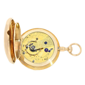 English gold open faced repeater pocket watch Circa 1814