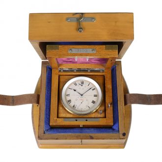 Swiss very rare small marine deck chronometer in transport box Circa 1925