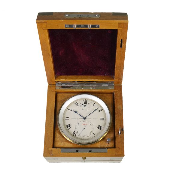 Swiss very rare small marine deck chronometer in transport box Circa 1925 Swiss very rare small marine deck chronometer in transport box Circa 1925