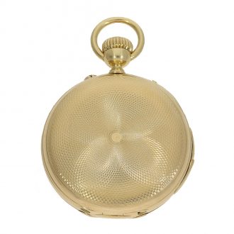 Swiss 18 Carat gold full hunter cased watch with minute repeater Circa 1860