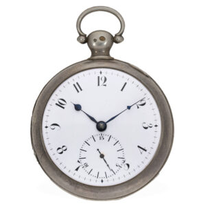 Swiss silver watch with an experimental pirouette lever escapement Circa 1821