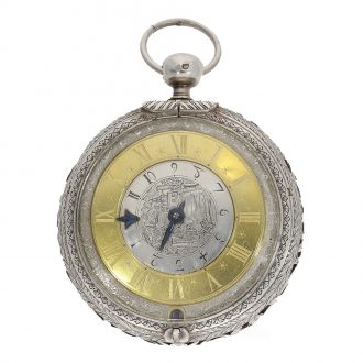 French silver early coach watch with self strike Circa 1660