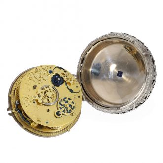 French silver early coach watch with self strike Circa 1660
