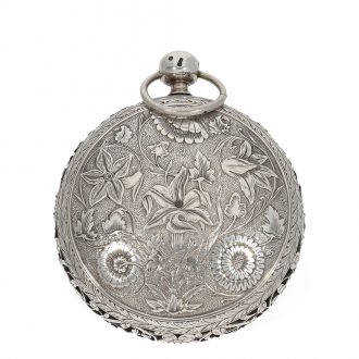 French silver early coach watch with self strike Circa 1660