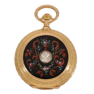 Swiss 18 carat gold and enamel fine neo Renaissance pocket watch Circa 1880