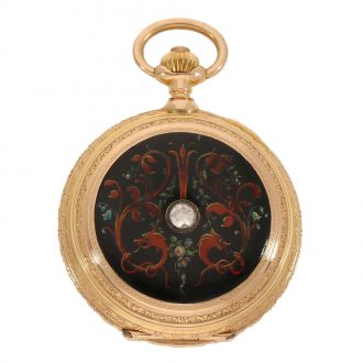 Swiss 18 carat gold and enamel fine neo Renaissance pocket watch Circa 1880