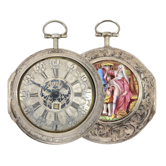 English triple cased watch with hidden erotic painting Circa 1740 English triple cased watch with hidden erotic painting Circa 1740