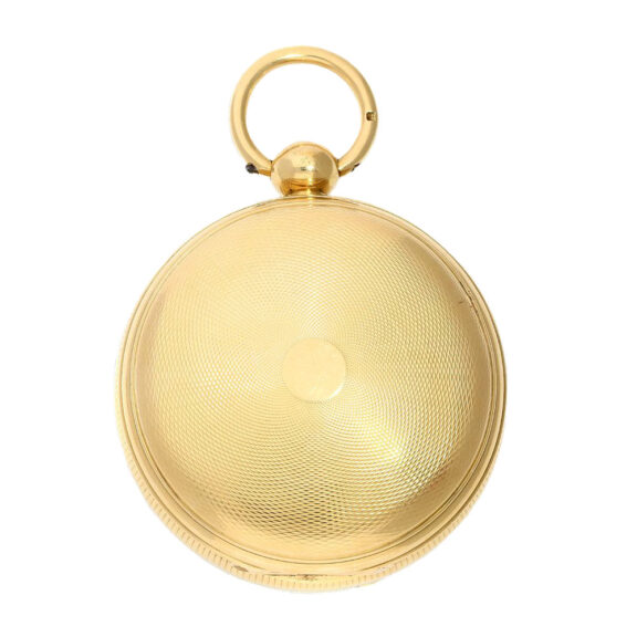 English gold open faced with silver dial Circa 1822 English gold open faced with silver dial Circa 1822