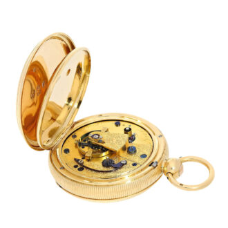 English gold open faced with silver dial Circa 1822 English gold open faced with silver dial Circa 1822