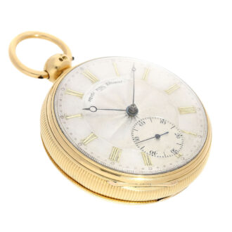 English gold open faced with silver dial Circa 1822 English gold open faced with silver dial Circa 1822