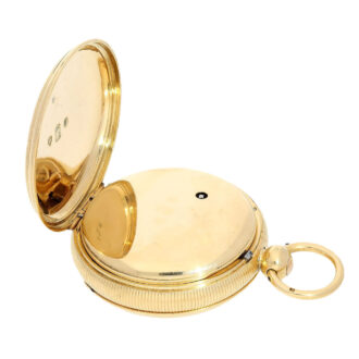 English gold open faced with silver dial Circa 1822 English gold open faced with silver dial Circa 1822