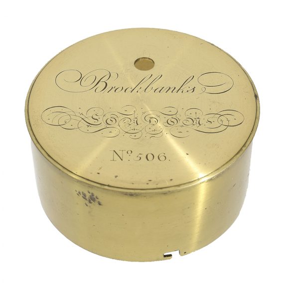 English deck chronometer in original cylindrical brass case Circa 1798 English deck chronometer in original cylindrical brass case Circa 1798