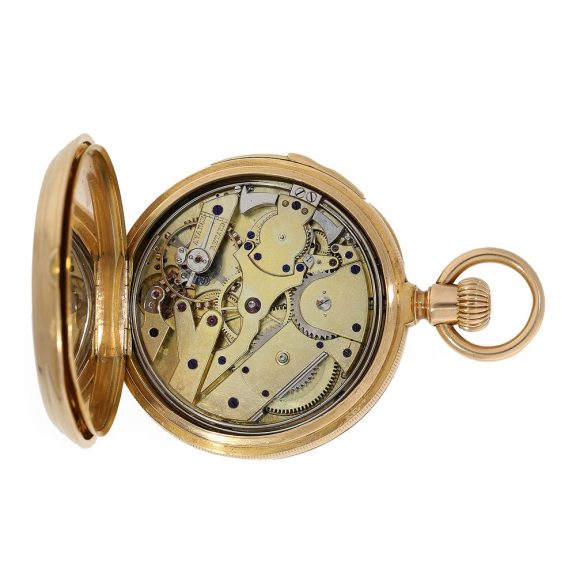 Swiss 18K gold quarter repeating pocket watch Circa 1876 Swiss 18K gold quarter repeating pocket watch Circa 1876