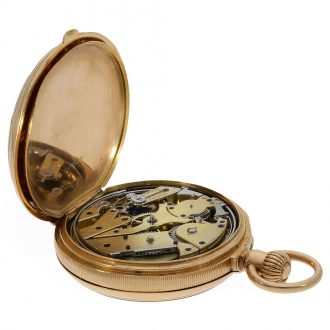 Swiss 18K gold quarter repeating pocket watch Circa 1876