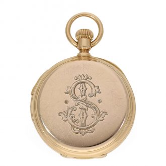 Swiss 18K gold quarter repeating pocket watch Circa 1876