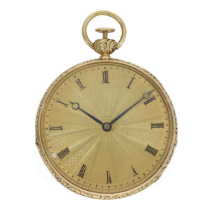 French 18 carat gold and enamel watch with erotic scene Circa 1830