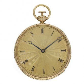 French 18 carat gold and enamel watch with erotic scene Circa 1830