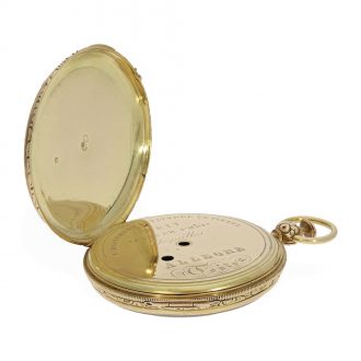 French 18 carat gold and enamel watch with erotic scene Circa 1830