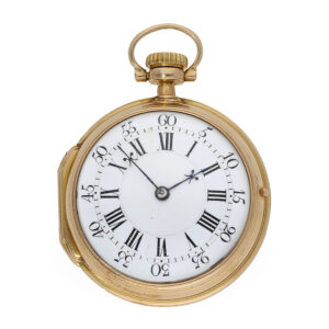 18 Carat gold German Louis XV watch with unique caliber Circa 1847