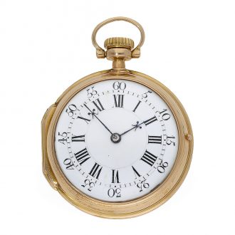 18 Carat gold German Louis XV watch with unique caliber Circa 1847