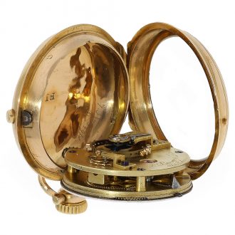 18 Carat gold German Louis XV watch with unique caliber Circa 1847