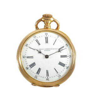 Swiss 18 carat gold watch with chatelaine in original box Circa 1880