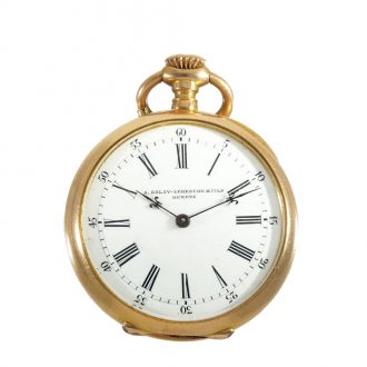 Swiss 18 carat gold watch with chatelaine in original box Circa 1880