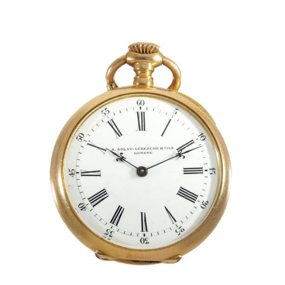 Swiss 18 carat gold watch with chatelaine in original box Circa 1880