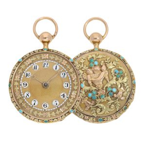 Swiss quarter repeating three coloured pocket watch Circa 1800