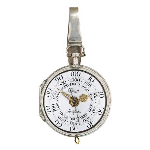 Rare Swedish silver open faced pedometer Circa 1765