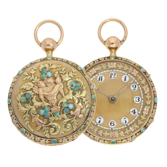 Swiss quarter repeating three colored pocket watch Circa 1800 Swiss quarter repeating three colored pocket watch Circa 1800