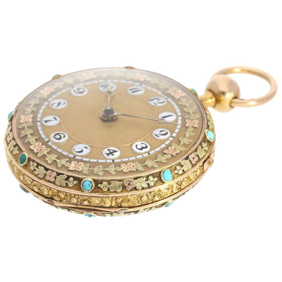 Swiss quarter repeating three colored pocket watch Circa 1800 Swiss quarter repeating three colored pocket watch Circa 1800