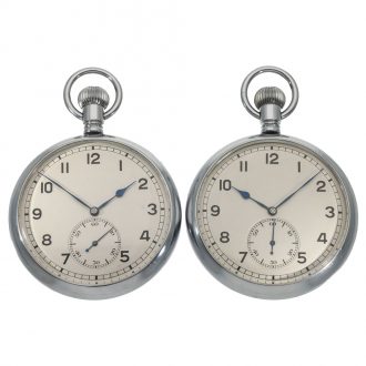 German metal pair of New Old Stock deck watches Circa 1940