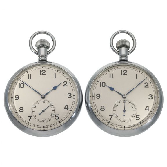 German metal pair of New Old Stock deck watches Circa 1940