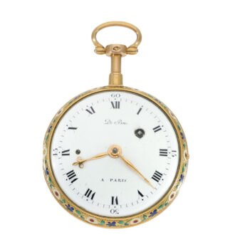French 18 carat gold exquisite cylinder watch Circa 1780