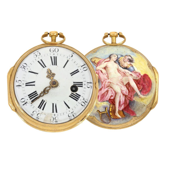 French verge pocket watch with erotic painting Circa 1740