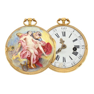 French verge pocket watch with erotic painting Circa 1740