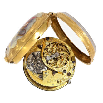 French verge pocket watch with erotic painting Circa 1740