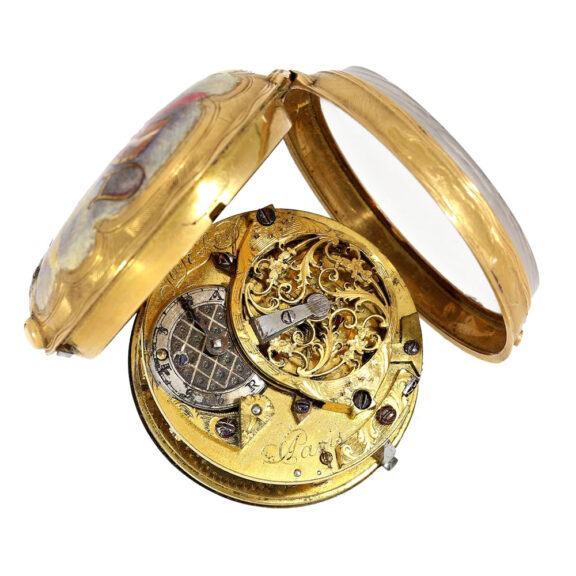 French verge pocket watch with erotic painting Circa 1740 French verge pocket watch with erotic painting Circa 1740